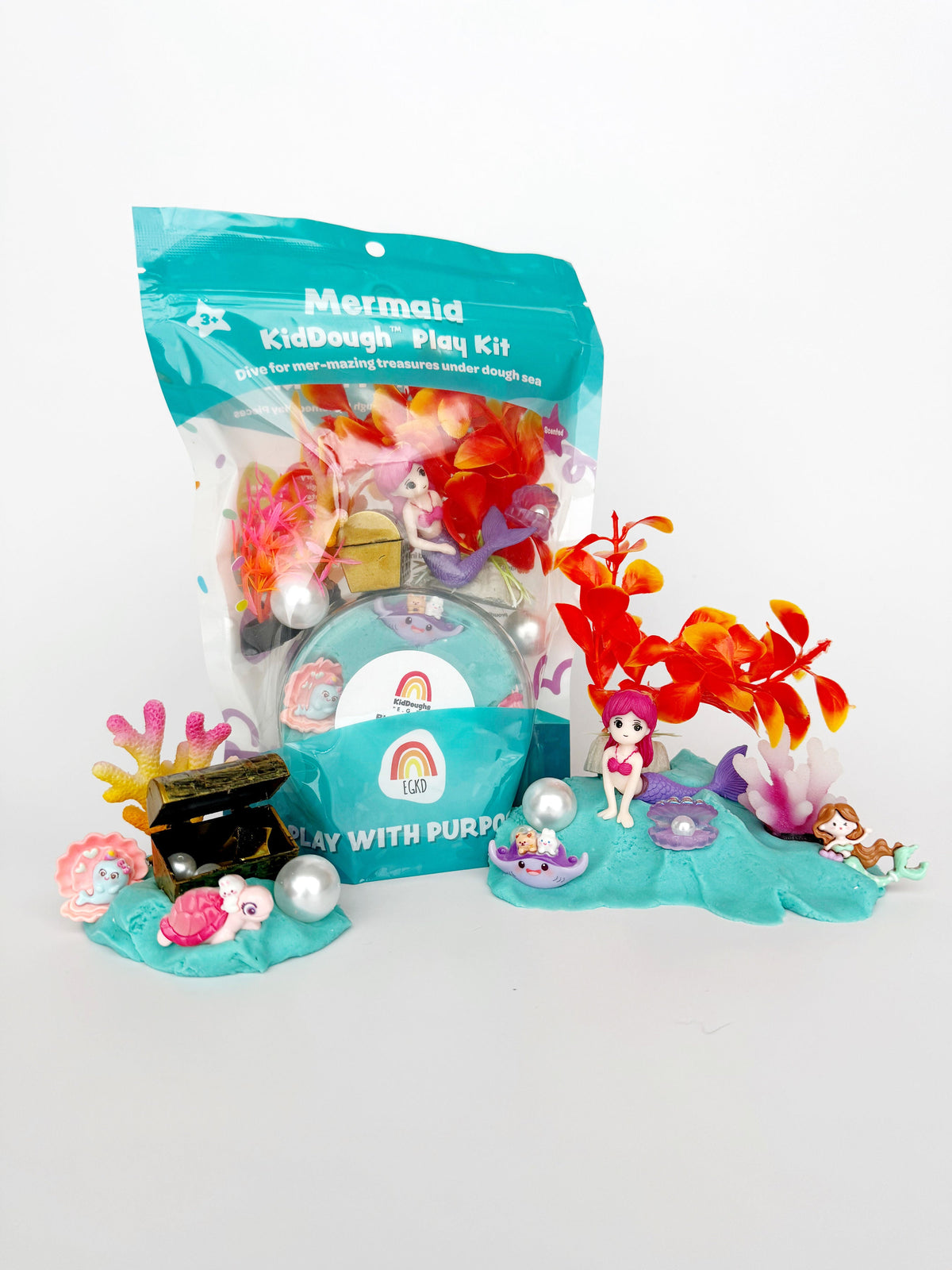 Earth Grown KidDoughs Mermaid KidDough Play Kit package front on white