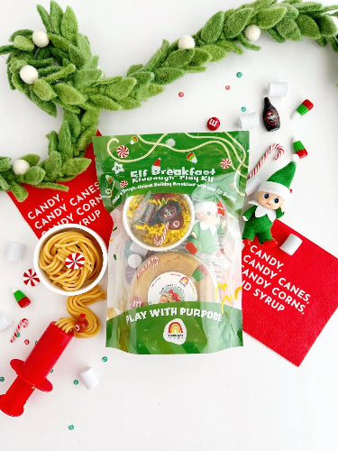 Elf Breakfast Kiddough play dough kit with breakfast-themed play pieces