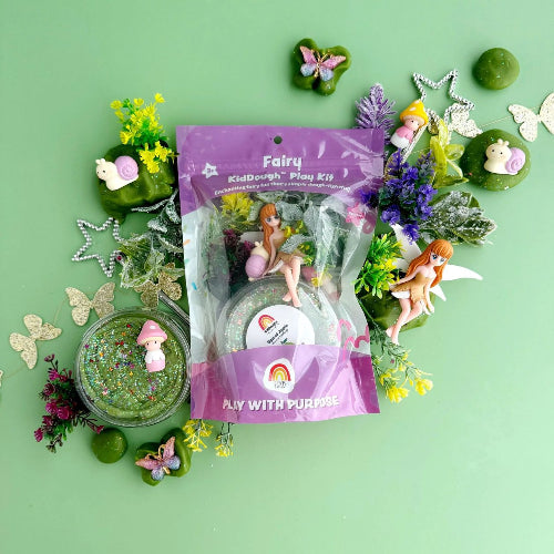 Fairy Kiddough play dough kit with fairy-themed play pieces