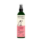 Bottle of Bocce's Spa Flea Flicker Tick Kicker spray on a white background