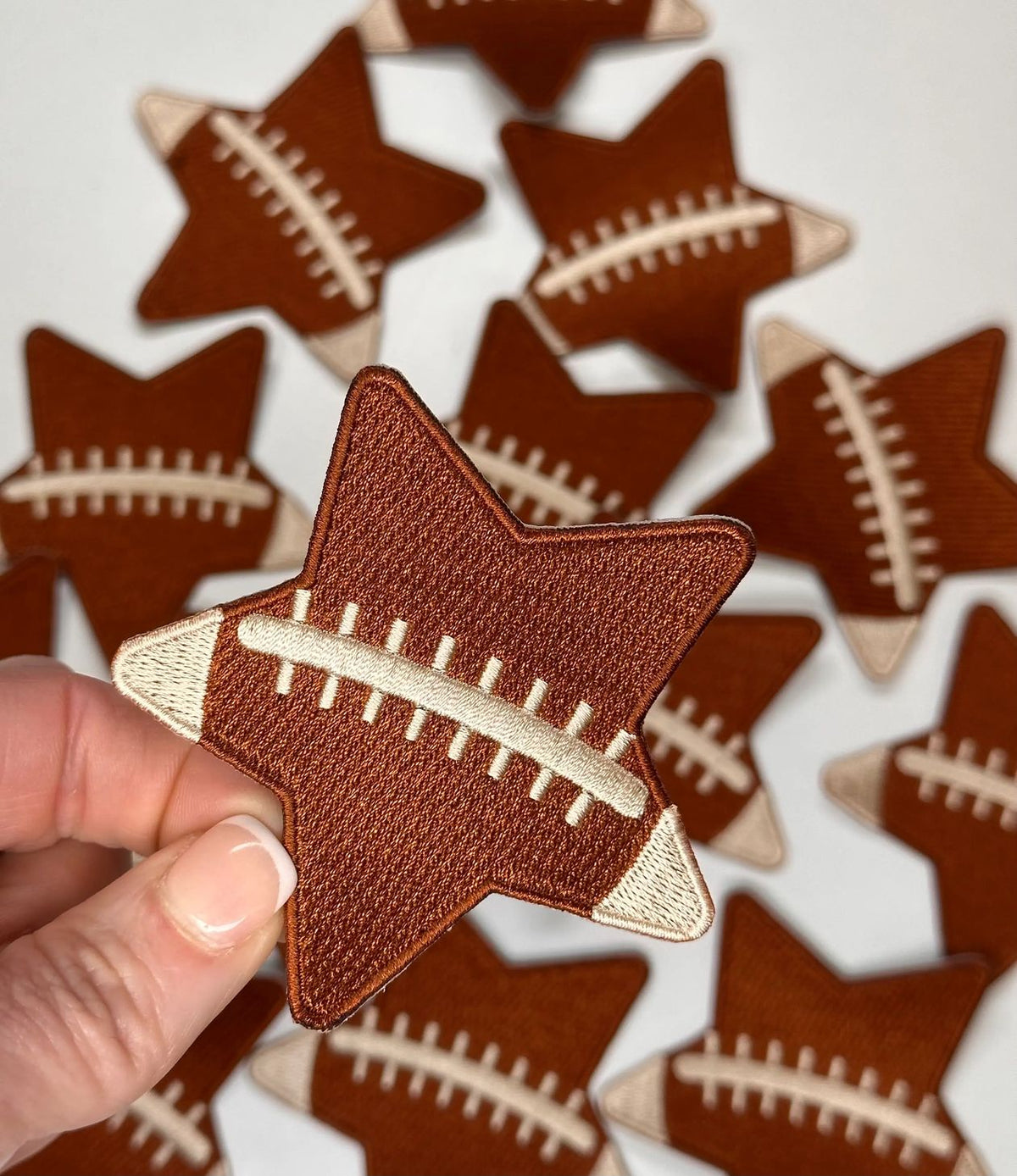 Football star hat patch