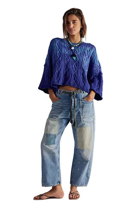 Free People Moxie Low Slung Pull On Pants Blue Whitfield & Co.