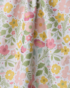 Close-up of the Geometry Blooming Days tea towel floral print and Geoweave texture