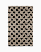 Gobble tea towel in warm taupe with black turkey print