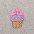 Embroidered ice cream cone and cupcake dessert iron-on patch