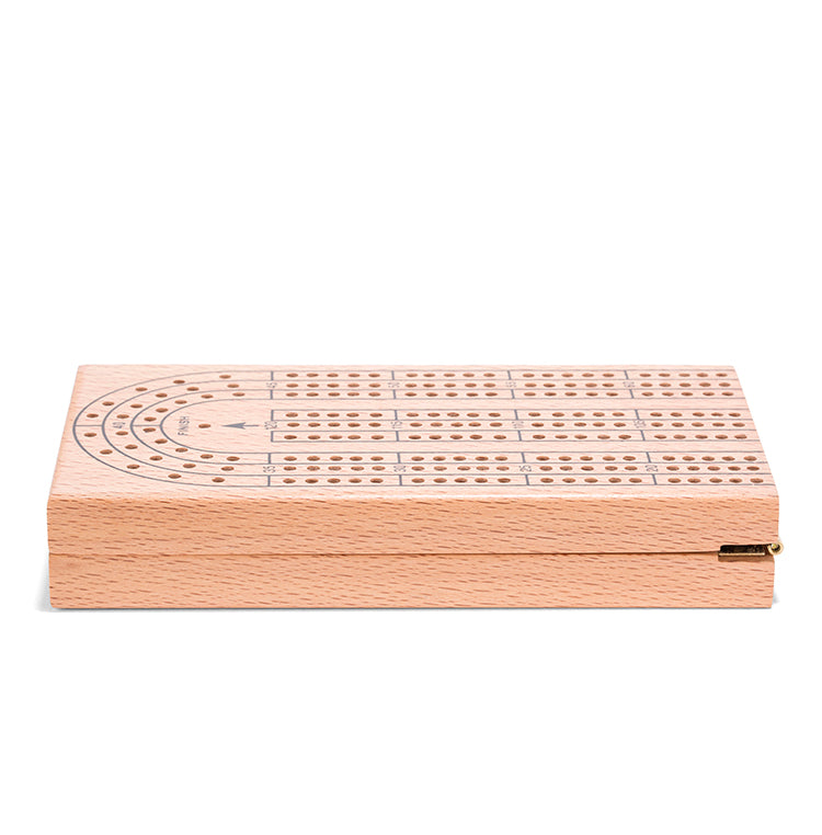 Kikkerland wooden cribbage board and set