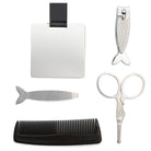 Kikkerland Fisherman grooming kit tools: clippers, scissors, comb and file