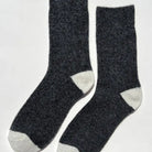 Le Bon Shoppe Classic Cashmere Socks in Charcoal with cream heel and toe