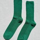 Le Bon Shoppe Trouser Socks in green, lightweight ribbed crew socks