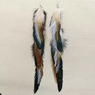 Square product photo of long feather dangle earrings for Google Shopping