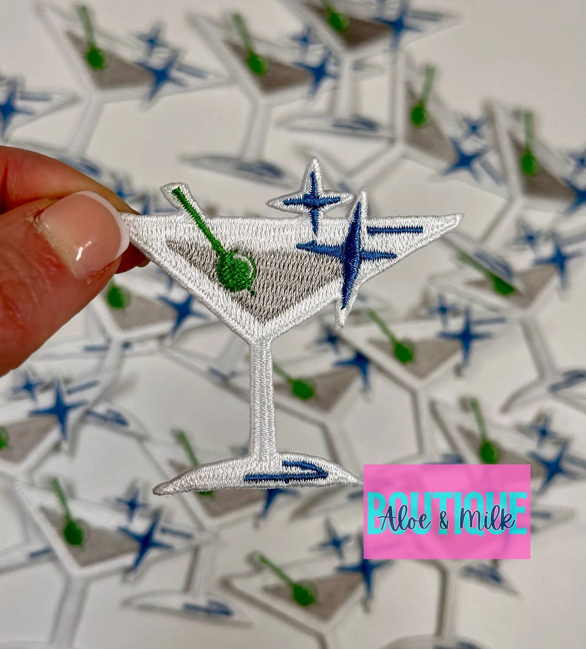 Martini glass hat patch