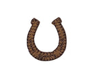 Embroidered mini brown horseshoe good luck iron-on patch