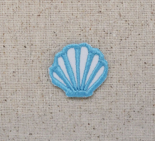 Embroidered 1 inch sea shell beach iron-on patch