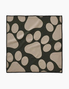 Paw Prints paw towel in dark olive green with tan paw print pattern