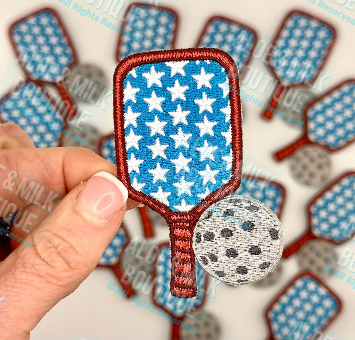 Pickleball paddle hat patch with stars