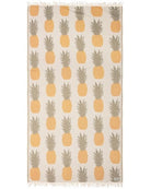 Towel with pineapple pattern on a white background