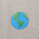 Embroidered planet earth globe iron-on patch