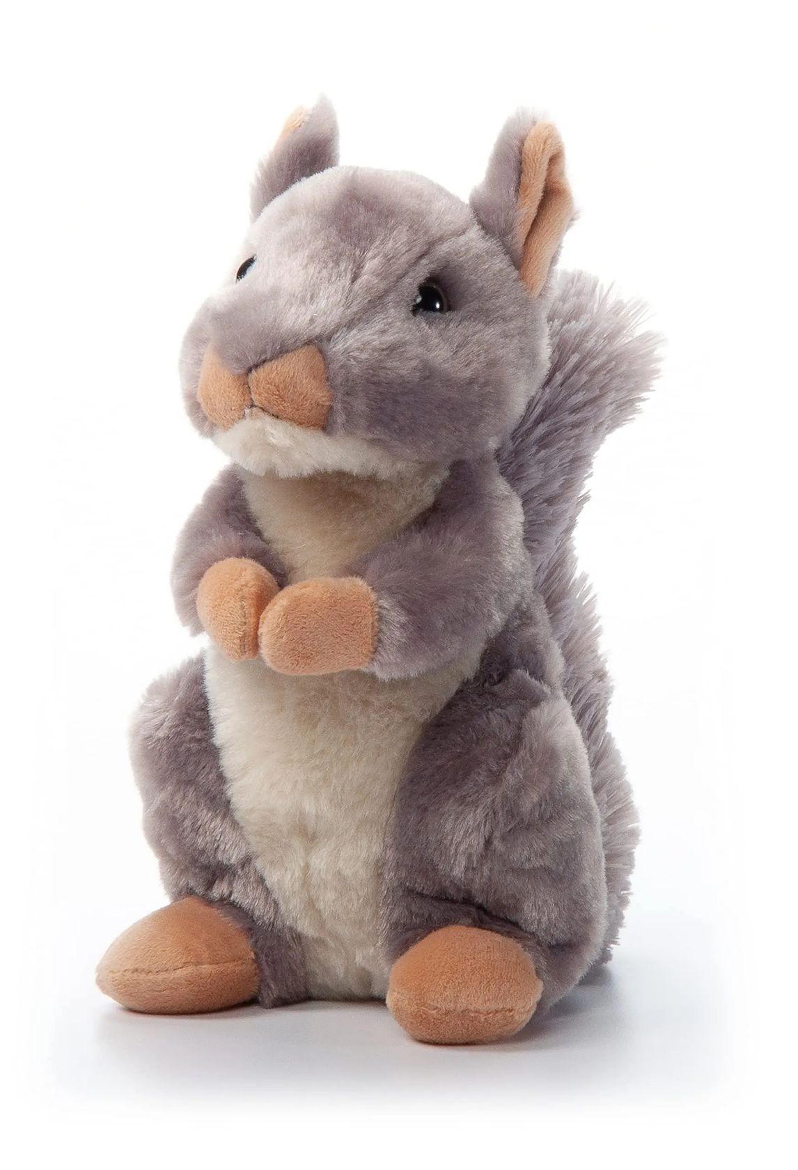 Plush squirrel toy on a white background