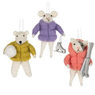 Abbott puffy coat animal ornaments, 3 assorted