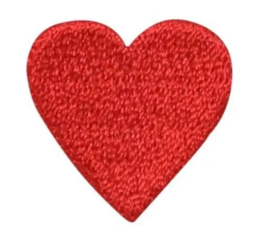 Embroidered 2 inch red heart Valentine iron-on patch