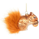 Abbott red squirrel ornament with fur tail