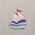 Embroidered small sailboat nautical iron-on patch