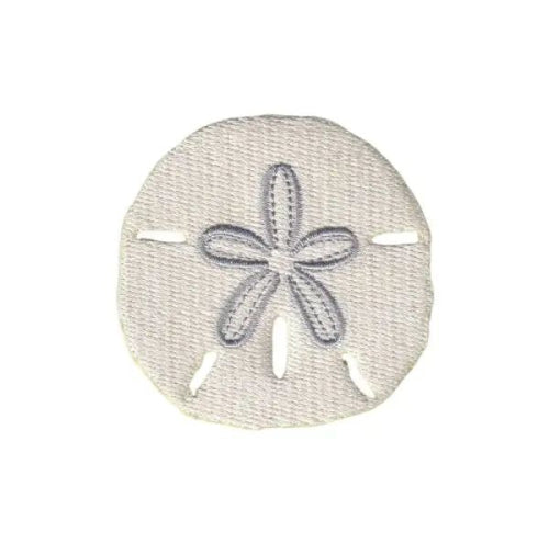 Embroidered sand dollar beach iron-on patch