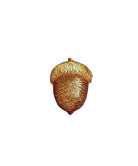 Embroidered single oak acorn autumn iron-on patch
