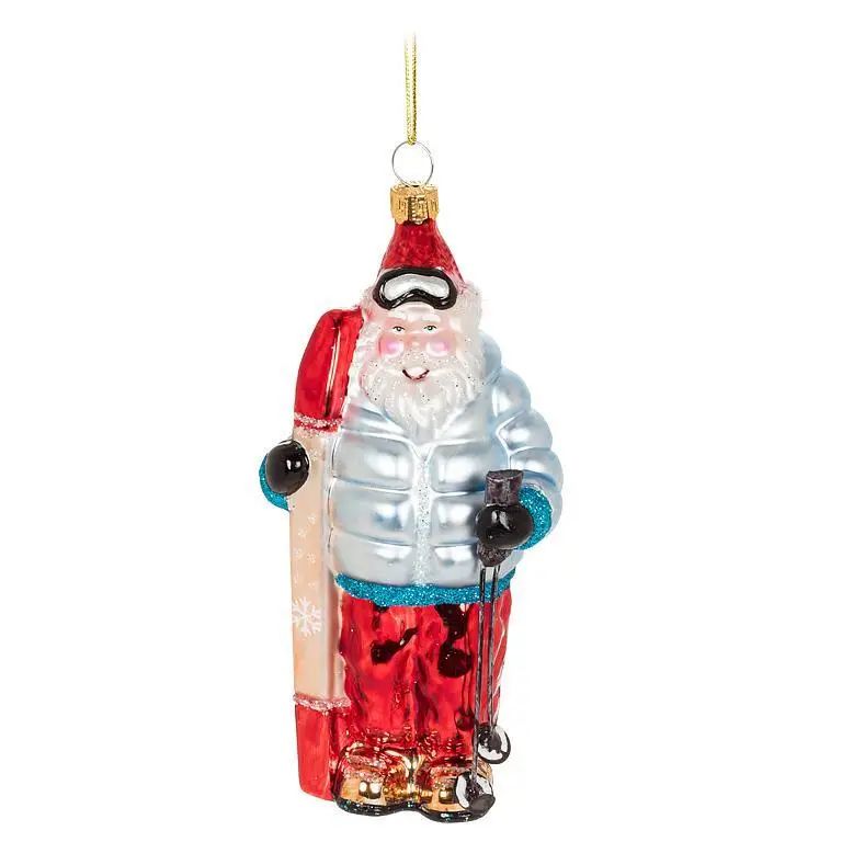 Abbott Skier Santa Christmas ornament