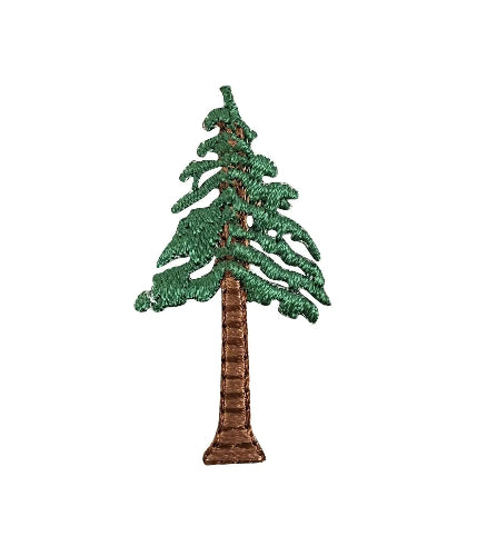 Embroidered small natural pine tree iron-on patch