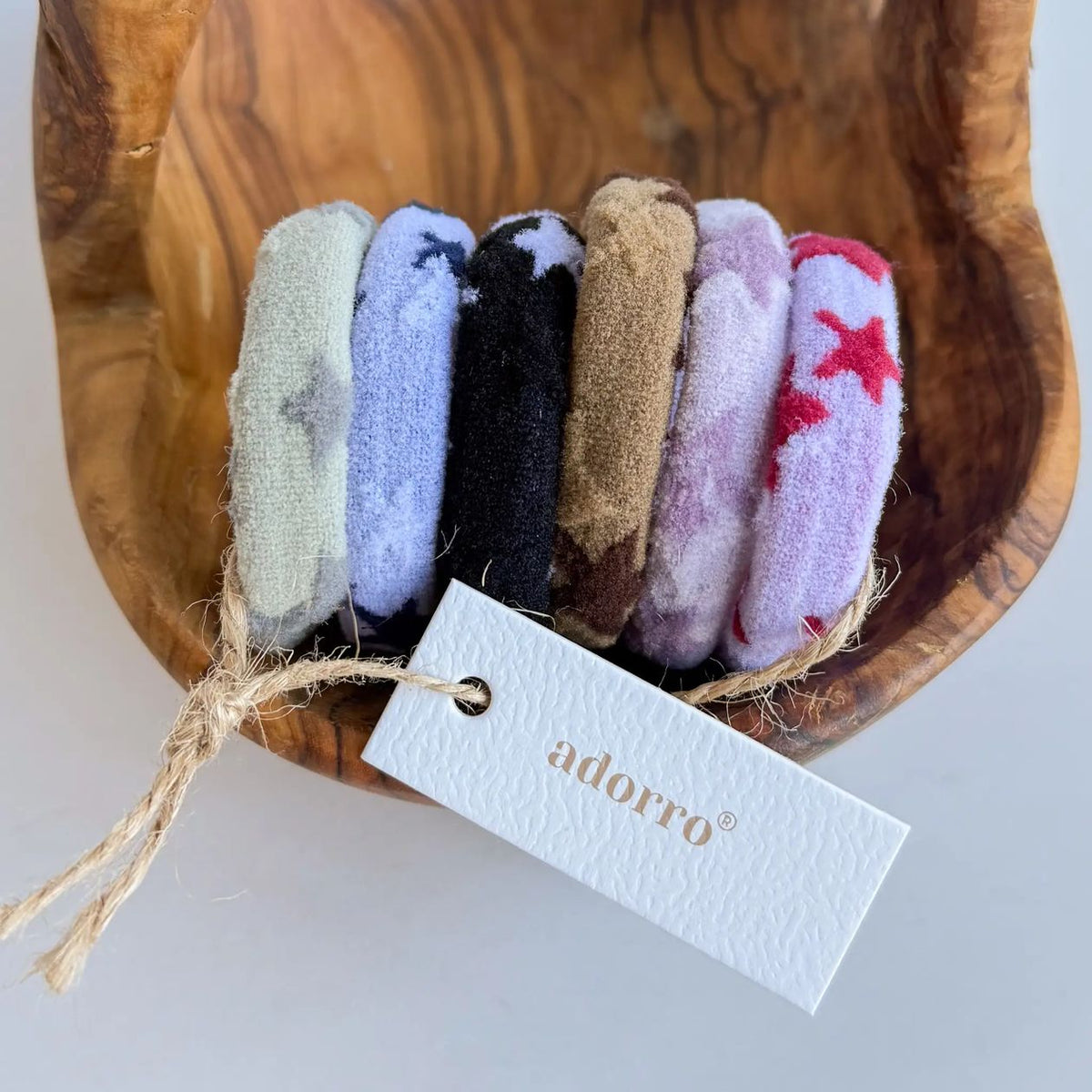 ADORRO star print seamless hair ties