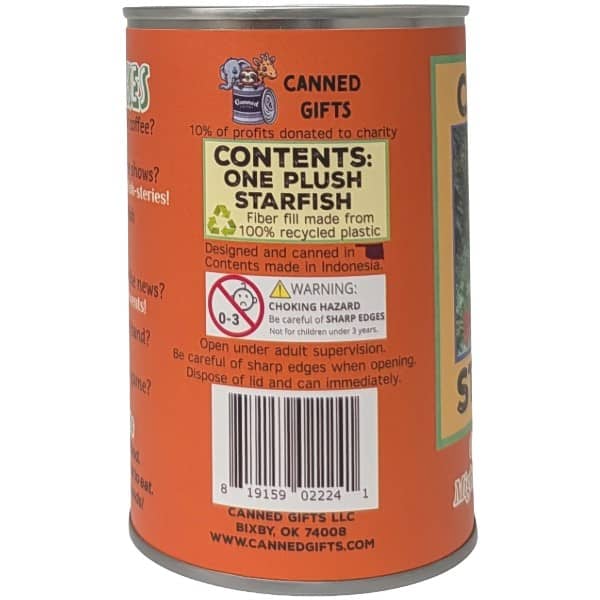 Stella the Canned Starfish plush in a can by Canned Gifts, view 3
