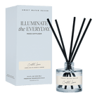 Sweet Water Decor Coastal Lemon reed diffuser in blue-tinted glass with its gift box