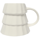 Cream Christmas tree figurine coffee mug by Sweet Water Decor on a white background