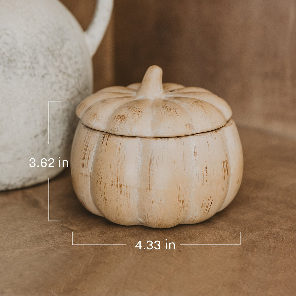 Pumpkin Spice ceramic pumpkin candle size and dimensions
