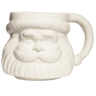 White Santa face figurine coffee mug on a white background