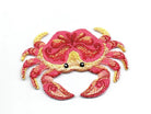 Embroidered tropical red crab beach iron-on patch