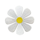 Embroidered white daisy flower iron-on patch