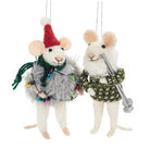 Abbott winter mouse ornaments, 2 assorted styles, 5 inches