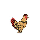Embroidered yellow and red chicken farm animal iron-on patch